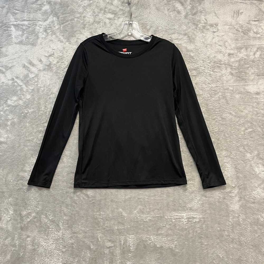 Hanes Sport Performance Top Womens‎ Small Black Long Sleeve Athletic Crewneck